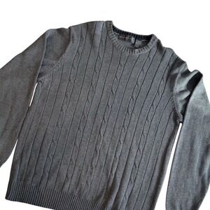 Oscar De La Renta Mens Knit Sweater Long Sleeve Pullover Gray Size XL